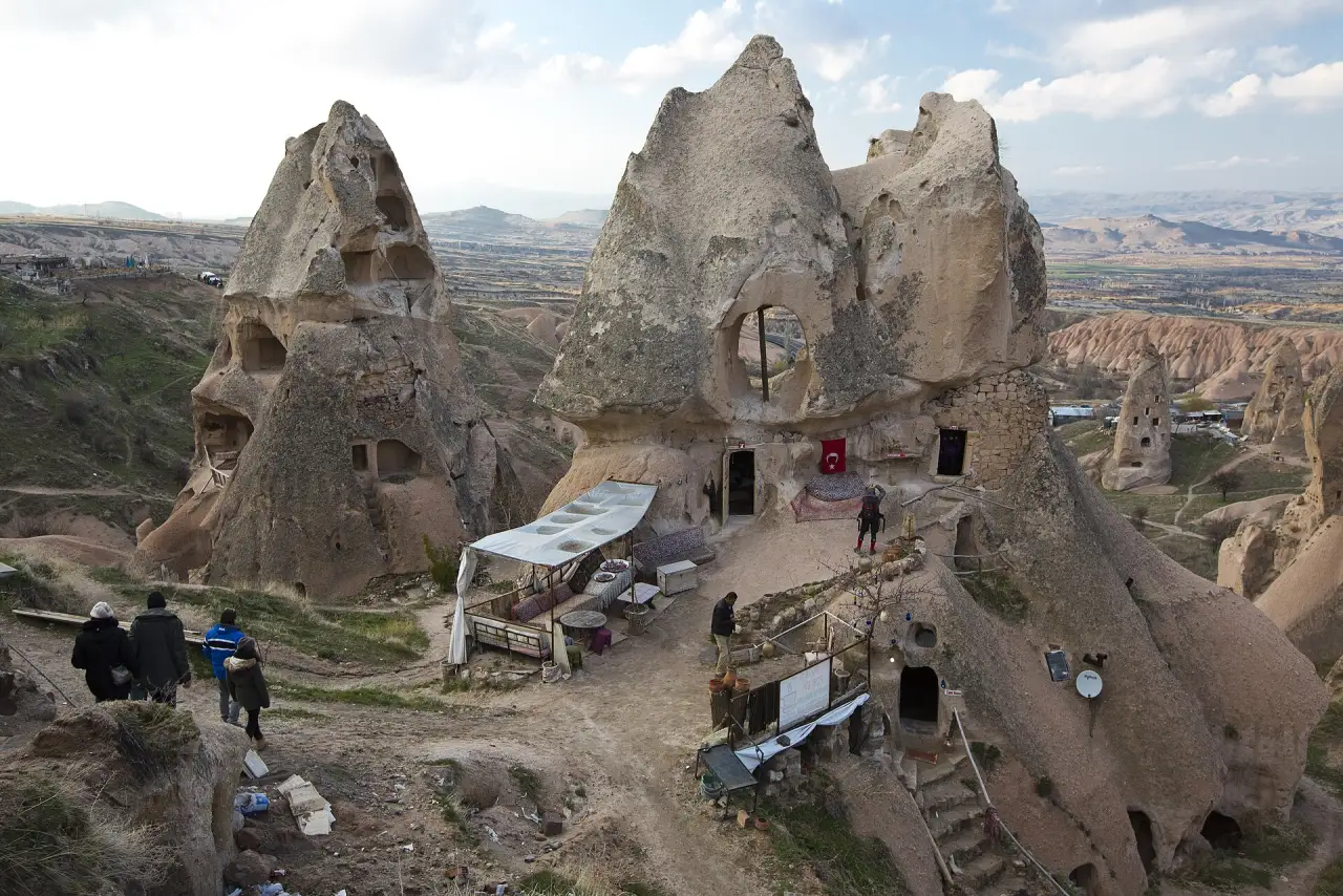Rock-cut cave dwellings in Cappadocia Rock-cut cave dwellings in Cappadocia