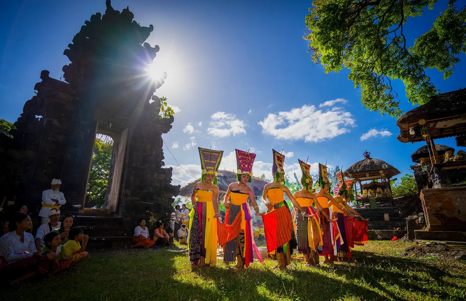 Balinese dancers in temple dress