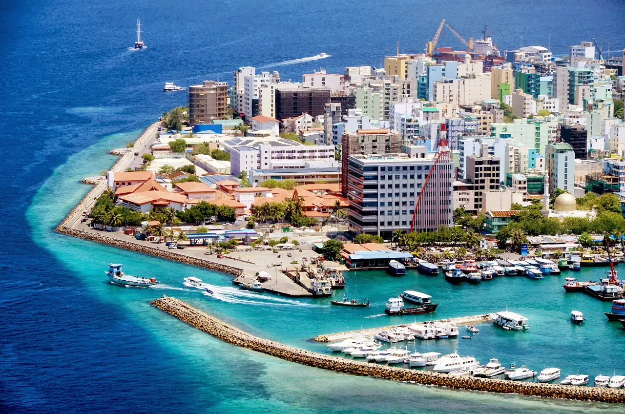 Malé, the capital, from the air