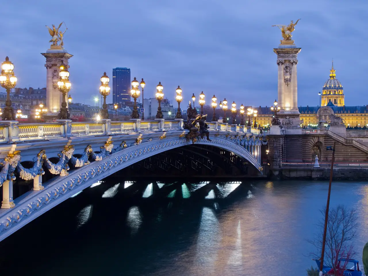 The Pont Alexandre III at night, Paris