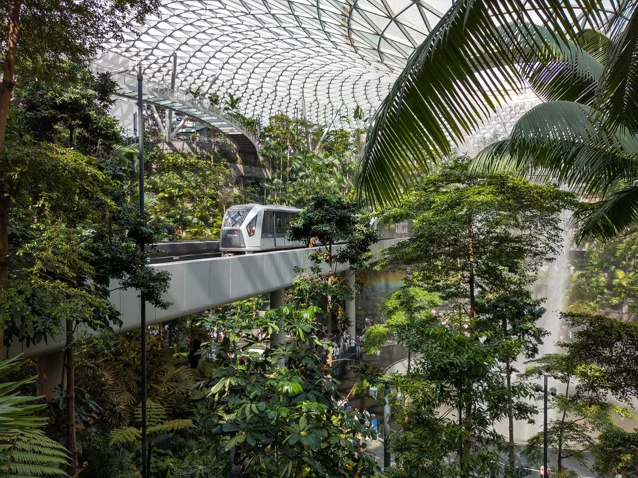 Inside Jewel Changi, the airport's garden dome