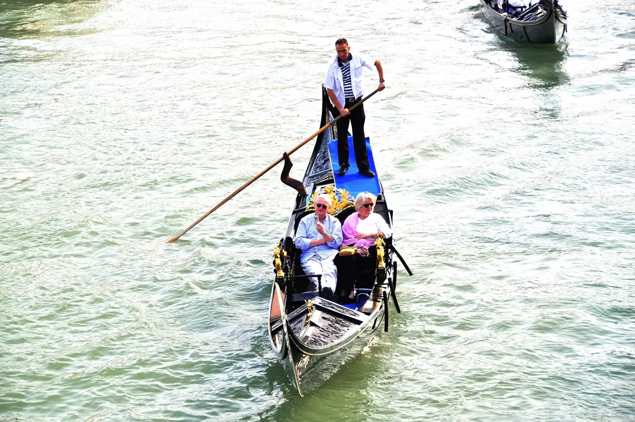 A gondolier on a Venetian canal