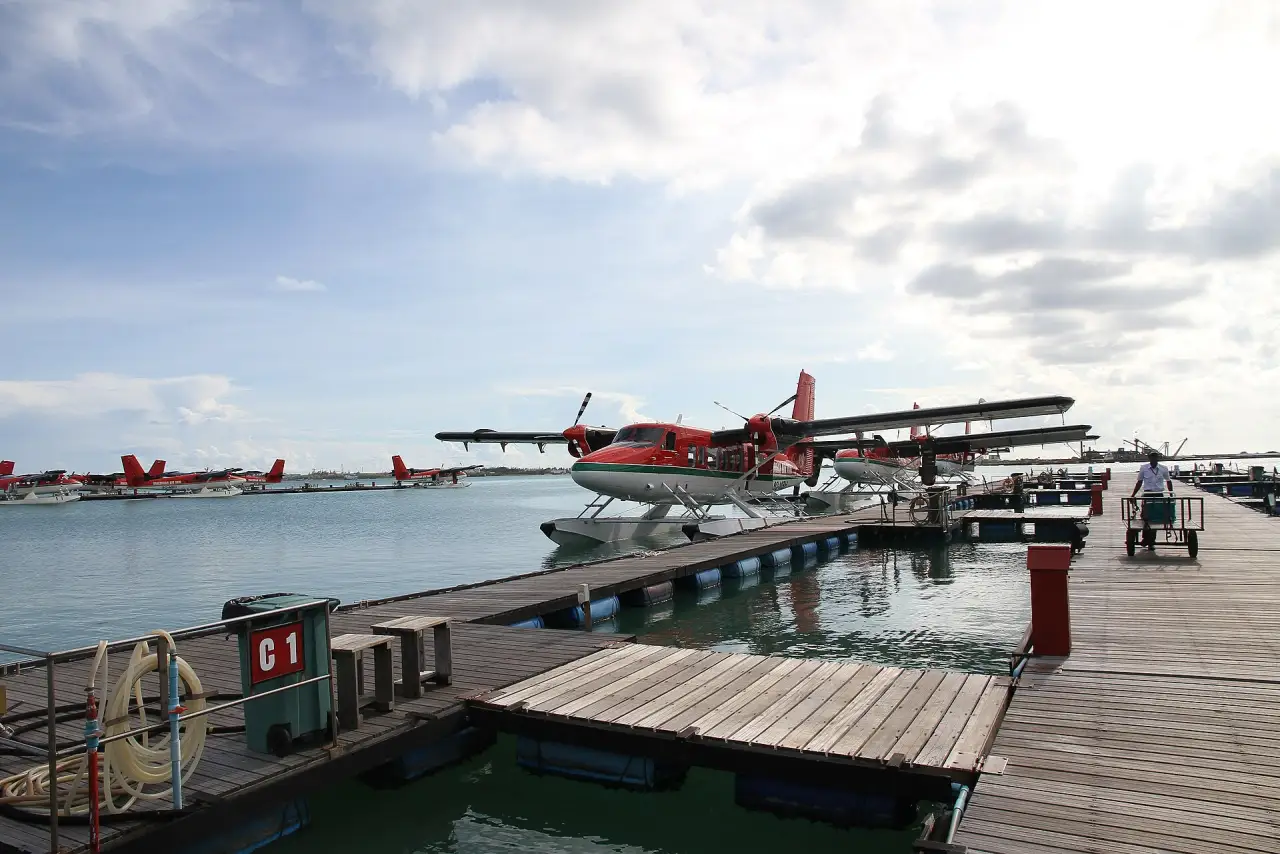 Seaplanes at the Malé seaplane terminal Seaplanes at the Malé seaplane terminal