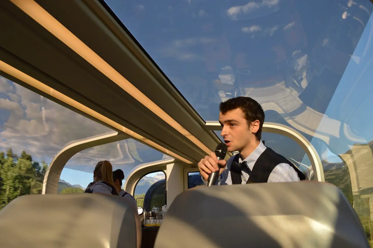 Glass-domed carriage on the Rocky Mountaineer