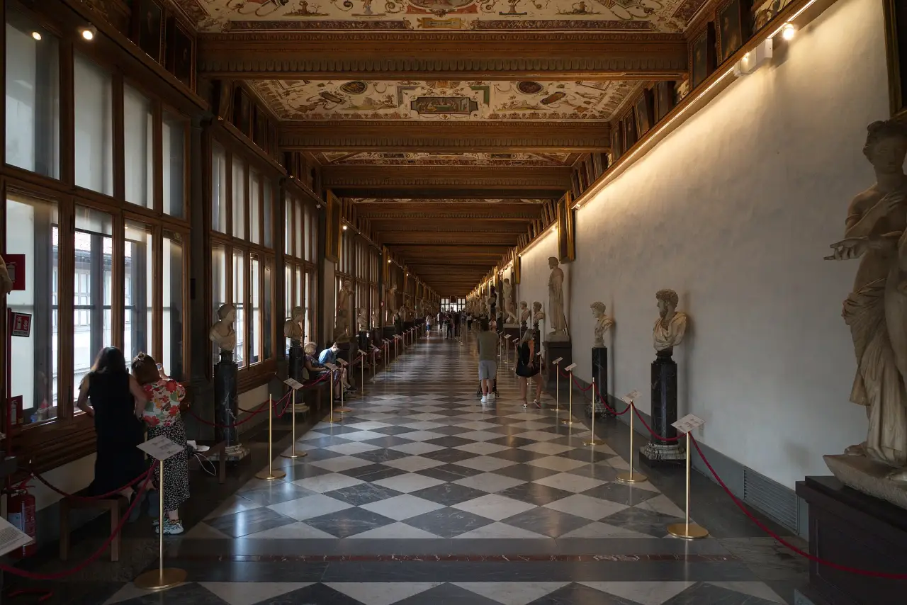 The corridors of the Uffizi Gallery, Florence