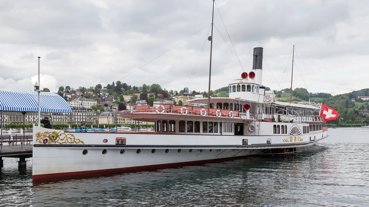 A paddle steamer on Lake Lucerne