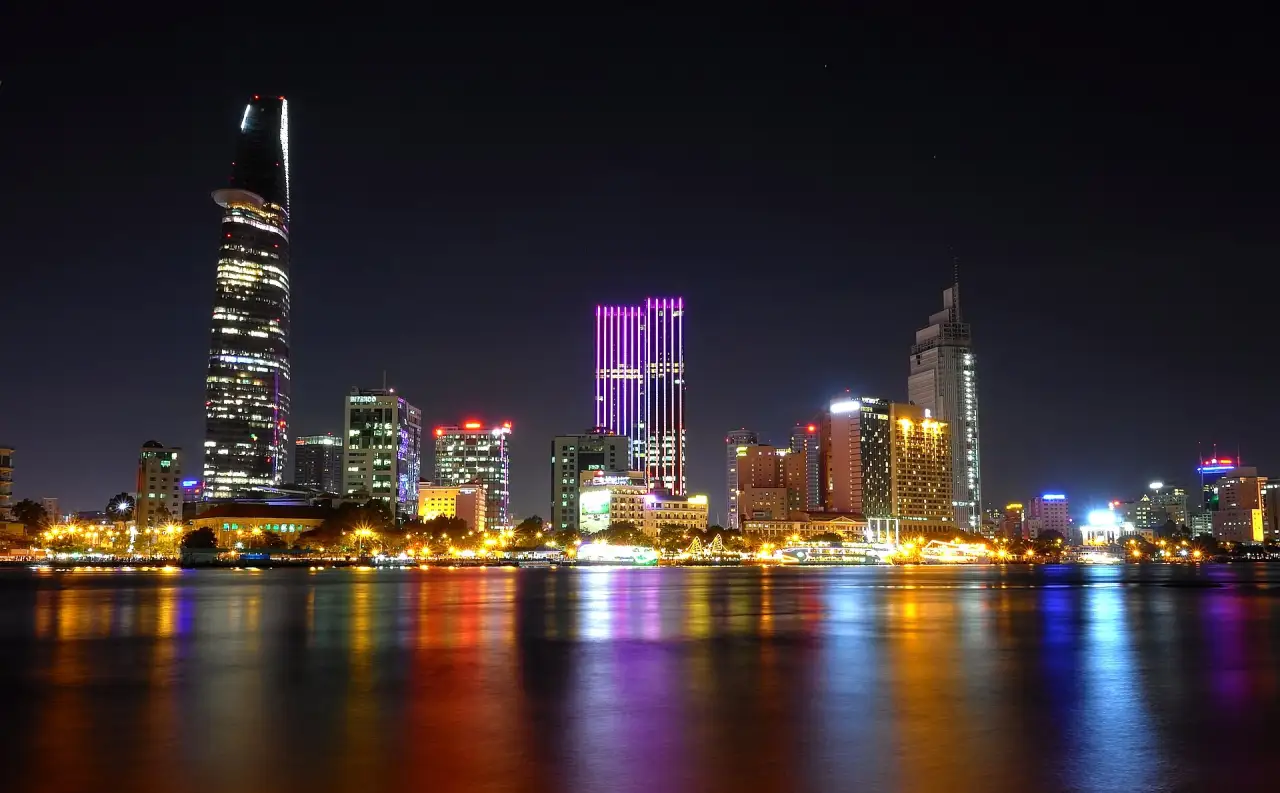Ho Chi Minh City skyline across the Saigon river Ho Chi Minh City skyline across the Saigon river