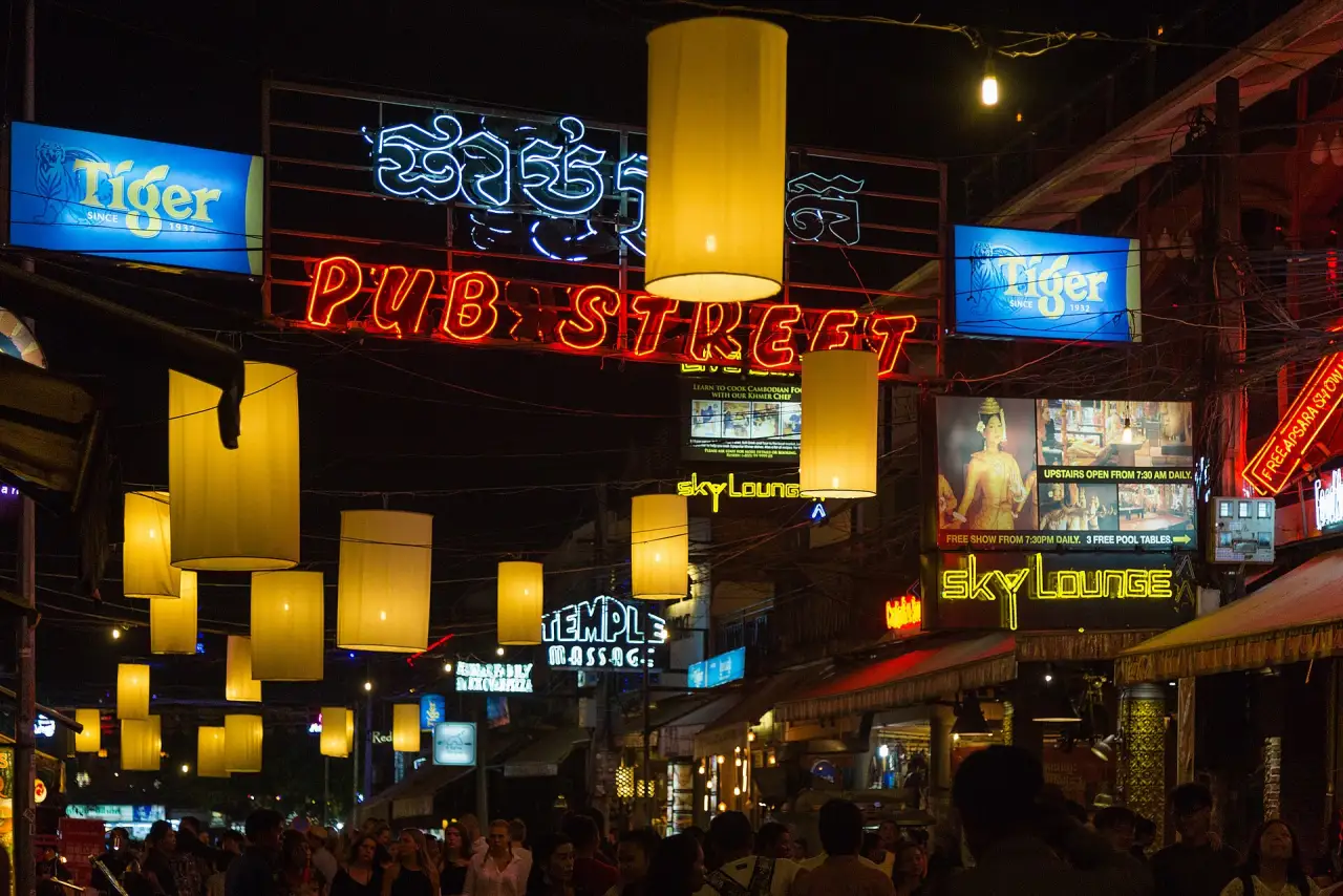 Pub Street by the Old Market, Siem Reap Pub Street by the Old Market, Siem Reap