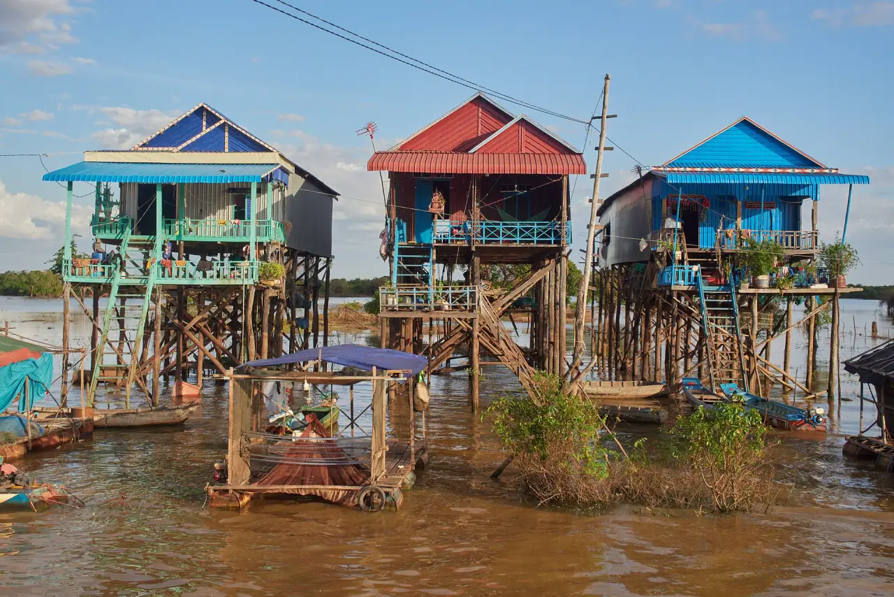 Stilt houses on the Tonle Sap lake