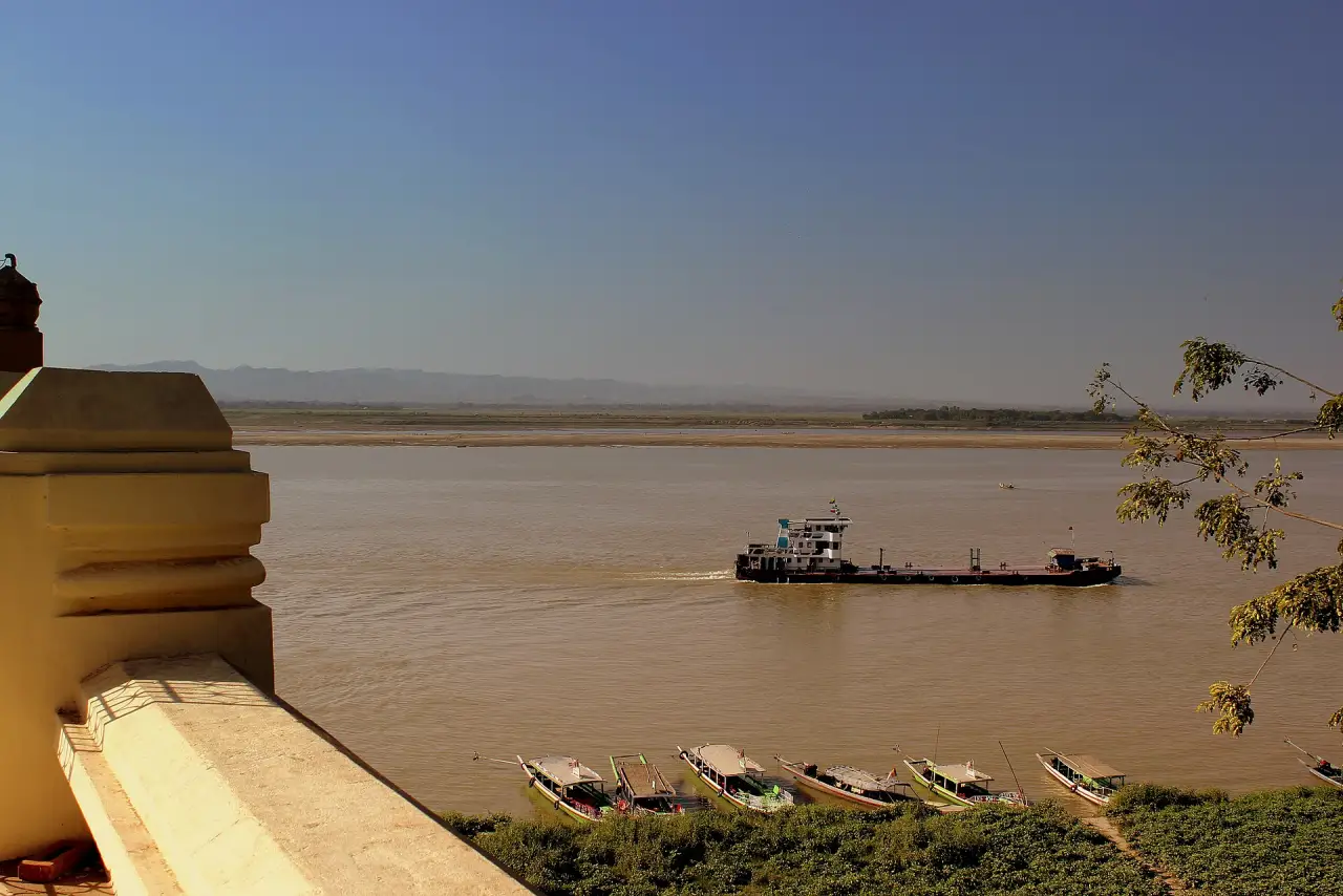 The Irrawaddy river beside Bagan