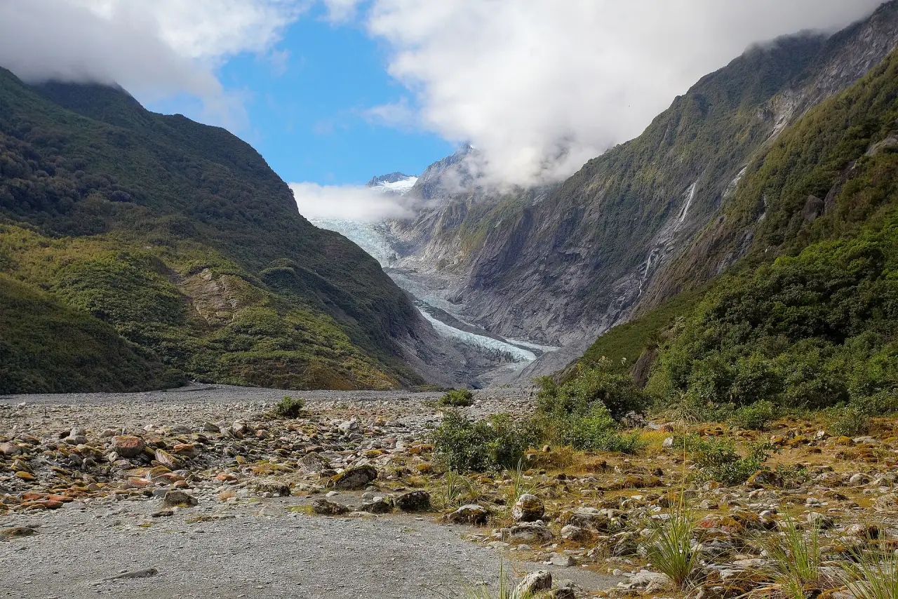 Franz Josef Glacier in its valley